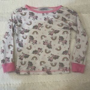 Bobby Brooks long sleeve pajama top tee jersey unicorns rainbows stars girls 6X